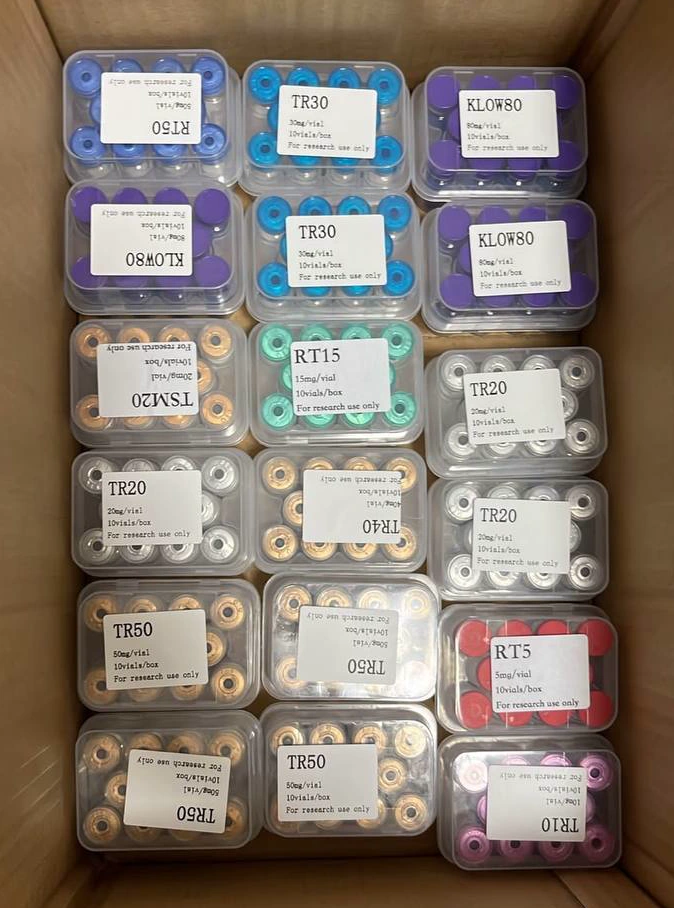 Actual carton with boxed vials