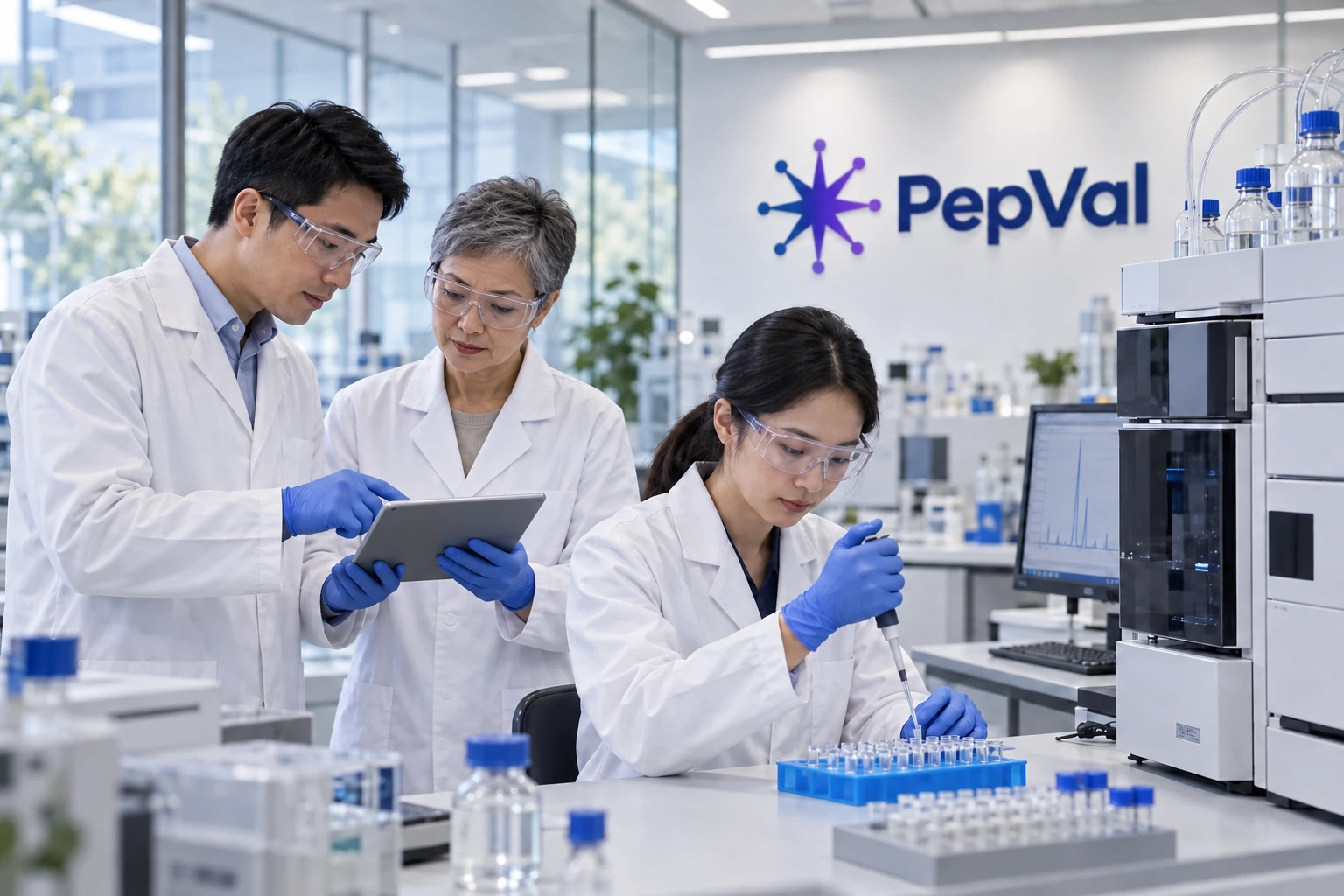 PepVal analytical laboratory brand concept